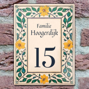 Bloemen Border Klassiek Voordeur Naambordje
