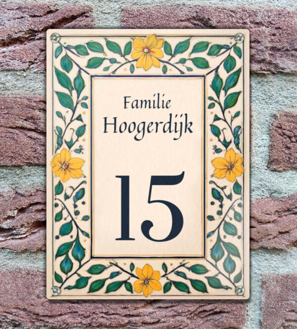 Bloemen Border Klassiek Voordeur Naambordje