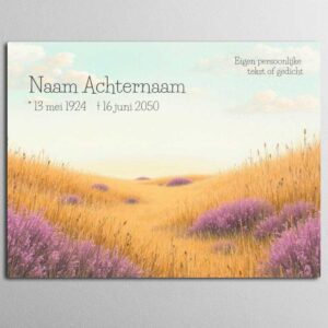 Gedenkbord 20x15cm Grafmonument Buiten Bloeiende Hei