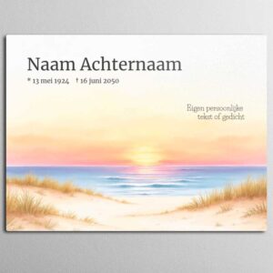 Gedenkbord Zee Zondsondergang Bij Grafmonument