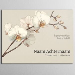Gedenkplaat Orchidee Grafmonument Personaliseren