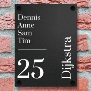 Modern Naambord Voordeur Nieuwbouw Mat Zwart