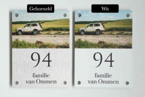 Print Aluminium Geborsteld Vs Witte Ondergrond