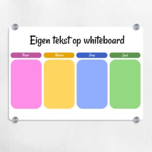 Whiteboard Planning Eigen Tekst|Magnetisch Whiteboard Bedrukt|Zijgriphouders Magnetisch Whiteboard