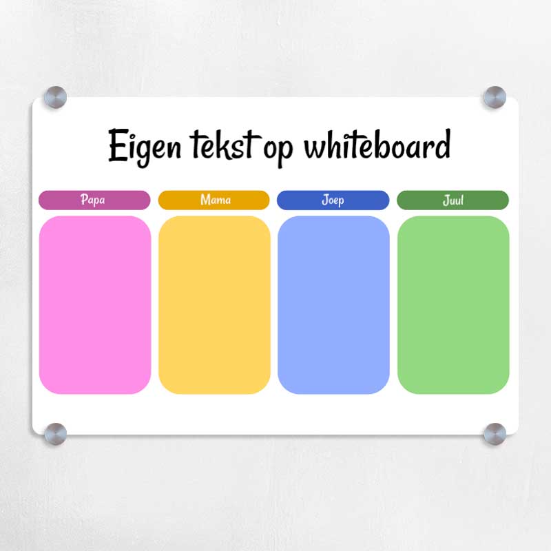 Whiteboard Planning Eigen Tekst|Magnetisch Whiteboard Bedrukt|Zijgriphouders Magnetisch Whiteboard