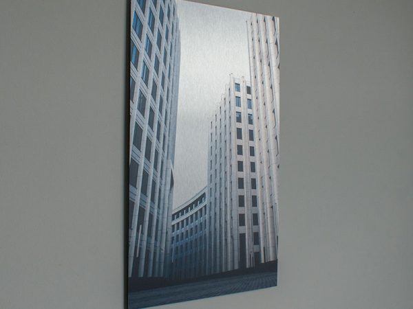 Foto Op Geborsteld Aluminium Licht Reflectie