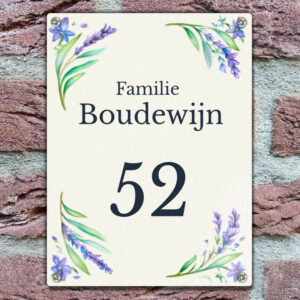 Lavendel Naambordje Voordeur