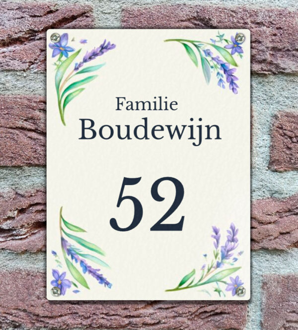 Lavendel Naambordje Voordeur