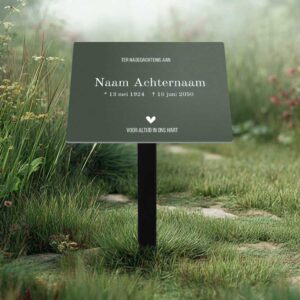Gedenbord Buiten Met Grondpaal