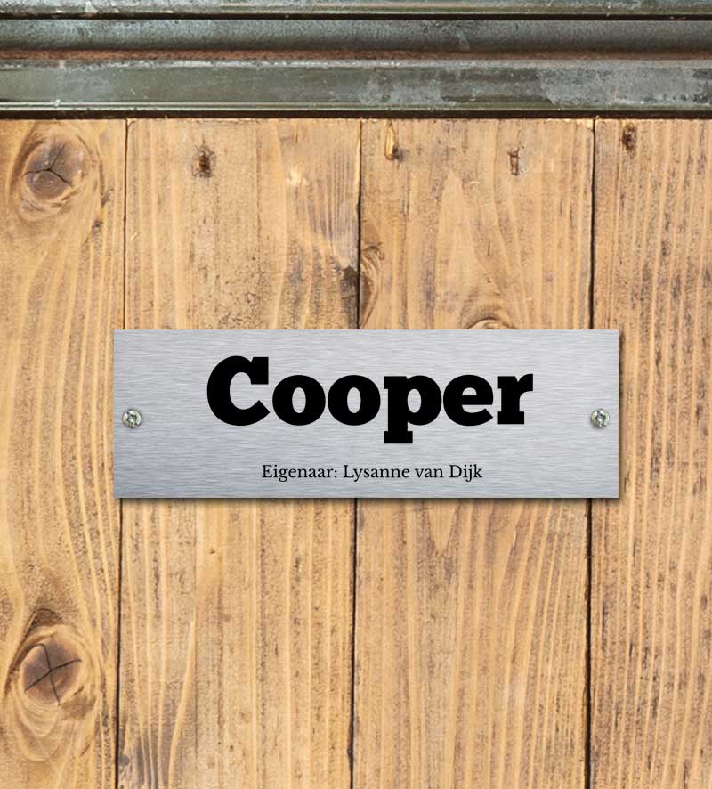 Naambordje Stal 15x5cm