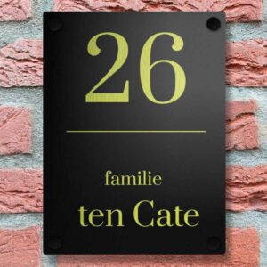 Zwart Goud Naambordje Voordeur