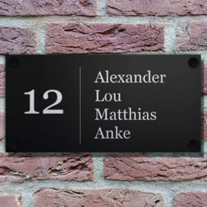 Zwart Naambord Voordeur 30x15cm Langwerpig