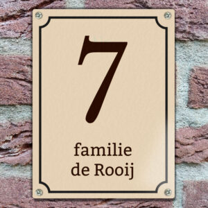 Klassiek Voordeur Naambordje Emaille Look Klei Kleuren Ontwerpen Voorzijde