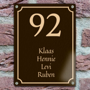 Naambordje Emaille Look Donker Bruin Klassiek Expresso