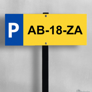 Parkeerbord Met Paal Eigen Kenteken Geel