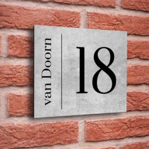 Betonlook Strak Modern Voordeur Naambordje Magnetisch