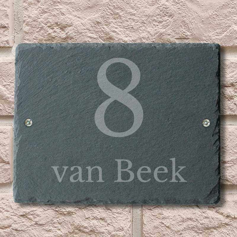 Leisteen Naambordje Voordeur Personaliseren Schroeven