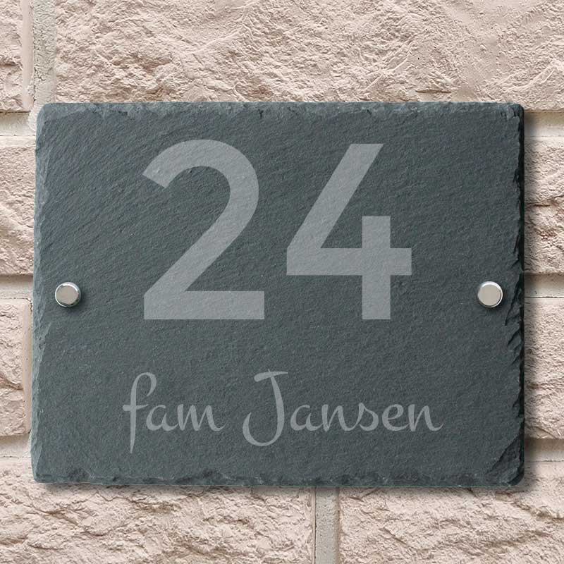 Leisteen Naambordje Voordeur Personaliseren