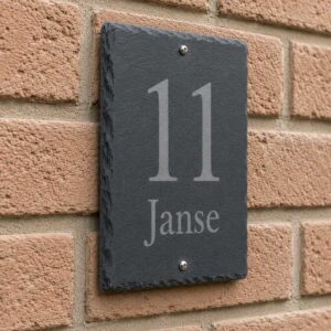 Leisteen Naambordje Zijkant Graveren Personaliseren