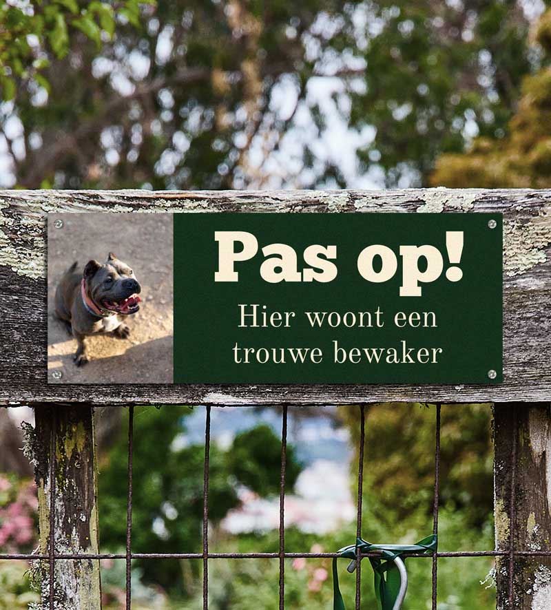 Waakbord 40x15 Met Eigen Foto Trouwe Bewaker
