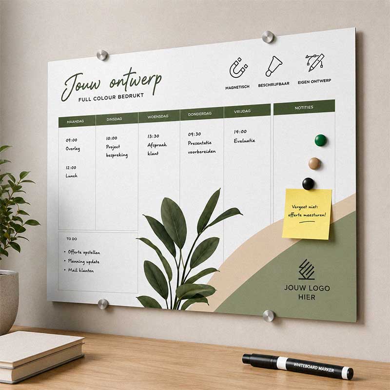 Whiteboard Bedrukken Magnetisch