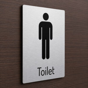 Heren Toiletbord Aan Deur Geborsteld Aluminium Modern
