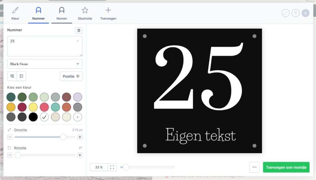 Huisnummerbord Met Naam Online Personaliseren In De Ontwerptool