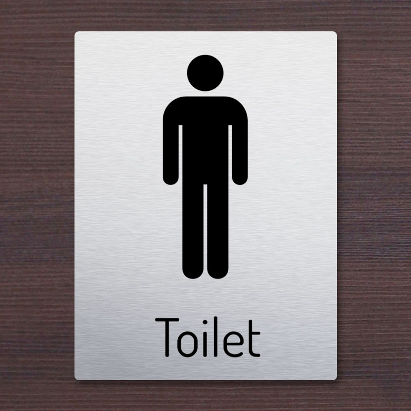 Toilet Heren Bord Bestellen Rvs Look Modern Personaliseren